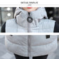 Gilet Long Matelassé Sans Manches avec Fermeture Éclair pour Femme