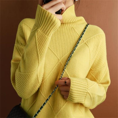 💃Cardigan ample en cachemire à col roulé💞