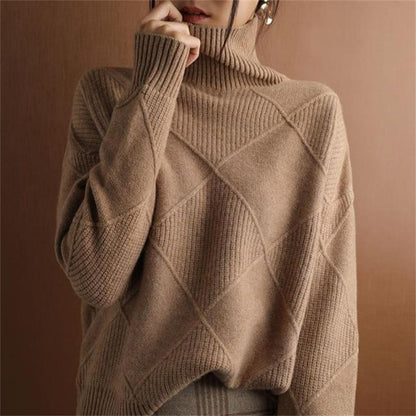 💃Cardigan ample en cachemire à col roulé💞