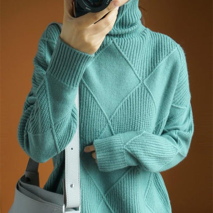 💃Cardigan ample en cachemire à col roulé💞