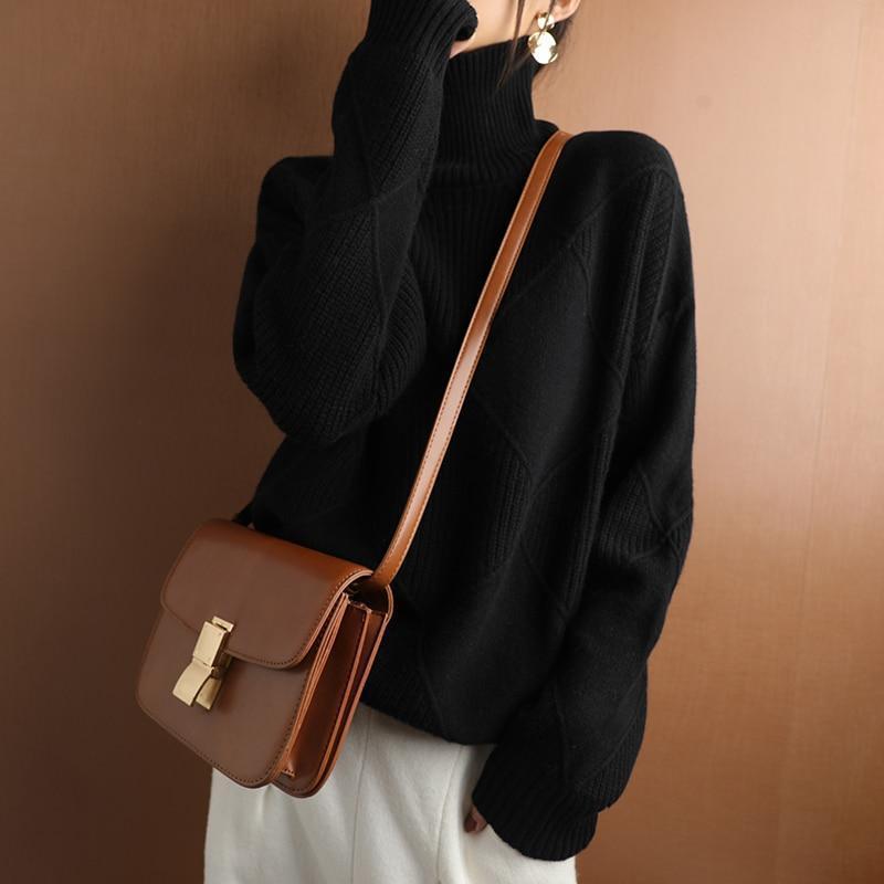 💃Cardigan ample en cachemire à col roulé💞