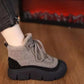 Bottes de Cheville à Plateforme en Peluche Douillette pour Femmes