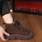 Bottes de Cheville à Plateforme en Peluche Douillette pour Femmes