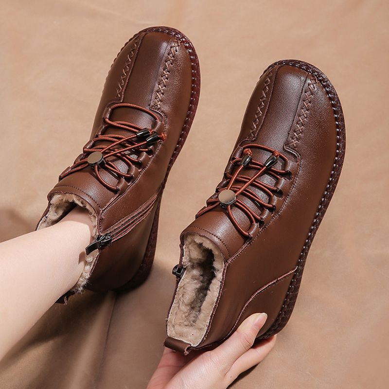 Cadeau d'hiver - Bottes imperméables à zip latéral avec doublure chaude pour femmes