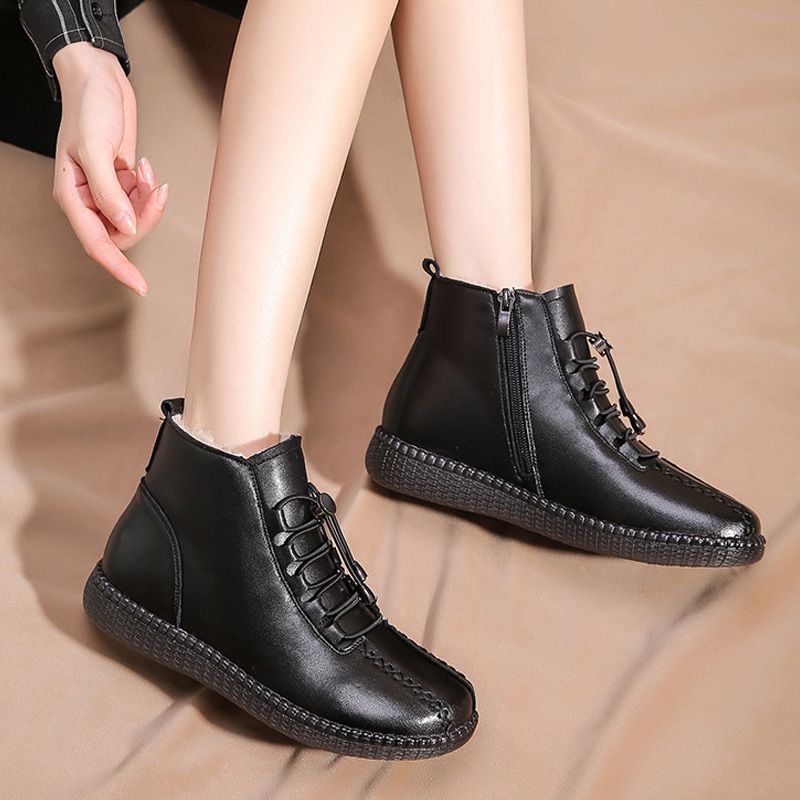 Cadeau d'hiver - Bottes imperméables à zip latéral avec doublure chaude pour femmes