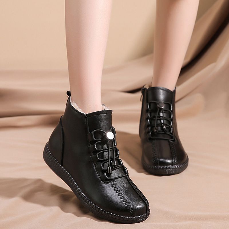 Cadeau d'hiver - Bottes imperméables à zip latéral avec doublure chaude pour femmes