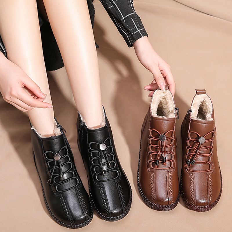 Cadeau d'hiver - Bottes imperméables à zip latéral avec doublure chaude pour femmes