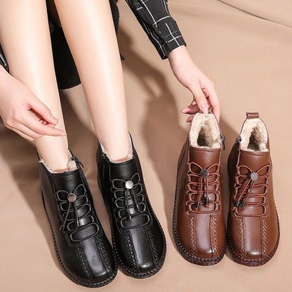 Cadeau d'hiver - Bottes imperméables à zip latéral avec doublure chaude pour femmes