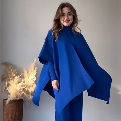 💞Nouveau best-seller💞Costume trois pièces femme en maille stretch (haut + pantalon + châle)【Livraison gratuite】