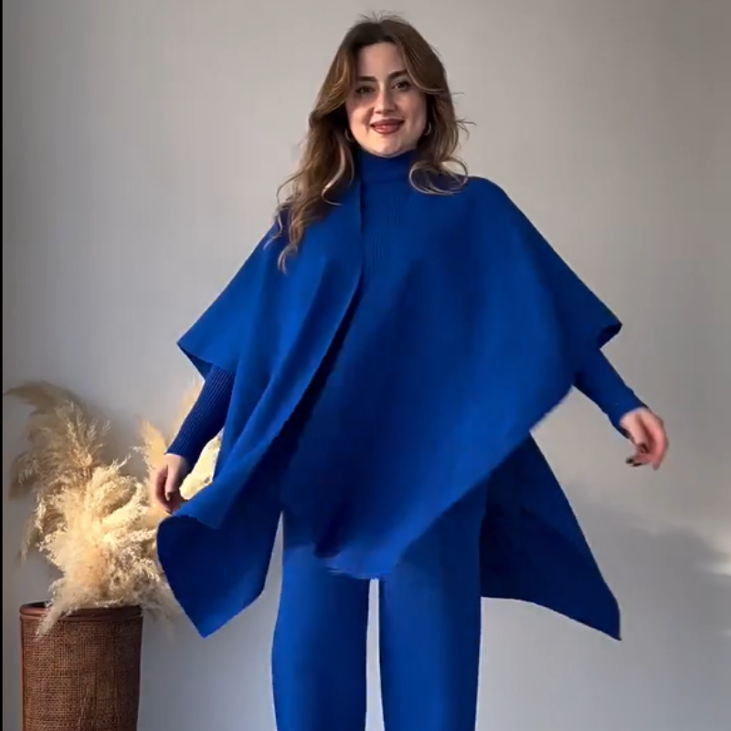 💞Nouveau best-seller💞Costume trois pièces femme en maille stretch (haut + pantalon + châle)【Livraison gratuite】