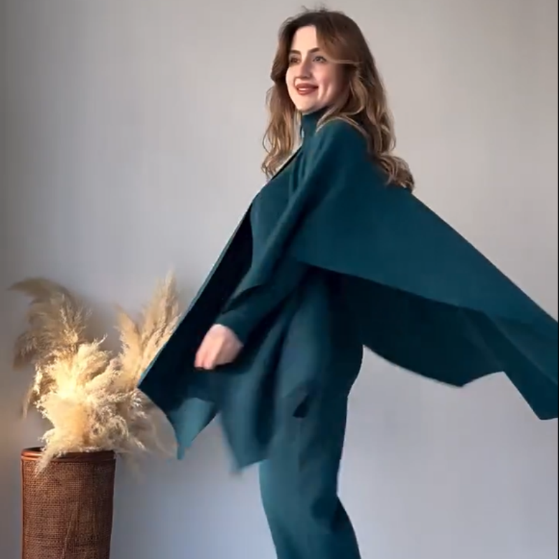 💞Nouveau best-seller💞Costume trois pièces femme en maille stretch (haut + pantalon + châle)【Livraison gratuite】