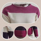 Pull Tricoté à Col Rond et Blocs de Couleurs pour Femme