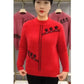 Pull Tricoté à Col Rond Imprimé pour Femmes