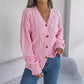 Cardigan Tricoté à Col en V pour Femmes