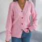 Cardigan Tricoté à Col en V pour Femmes