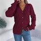 Cardigan Tricoté à Col en V pour Femmes