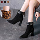 Bottines à talons hauts en faux daim pour femmes