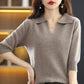 Pull avec Col en V à Revers pour Femmes