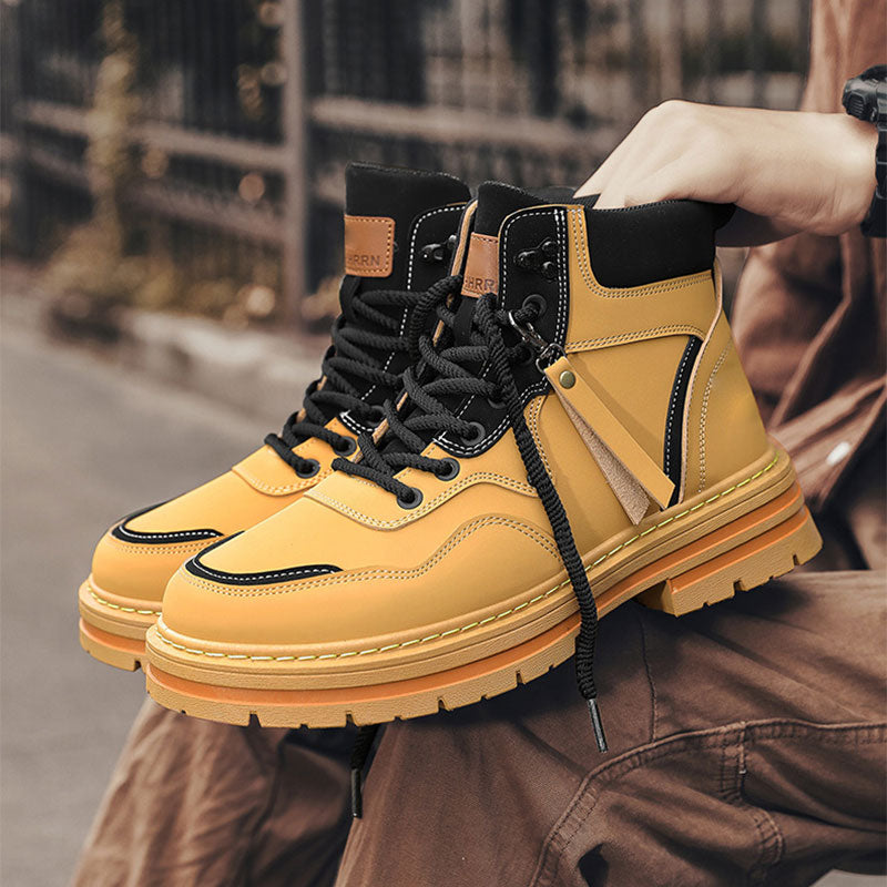 Bottes Montantes à Lacets en Peluche pour Hommes