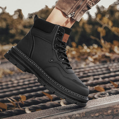 Bottes Montantes à Lacets en Peluche pour Hommes