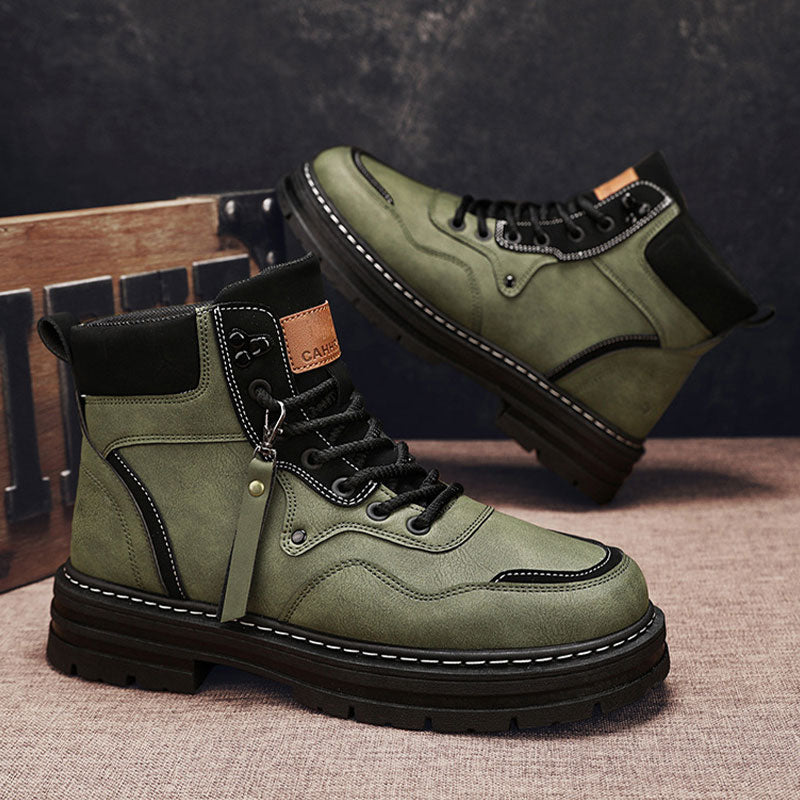 Bottes Montantes à Lacets en Peluche pour Hommes