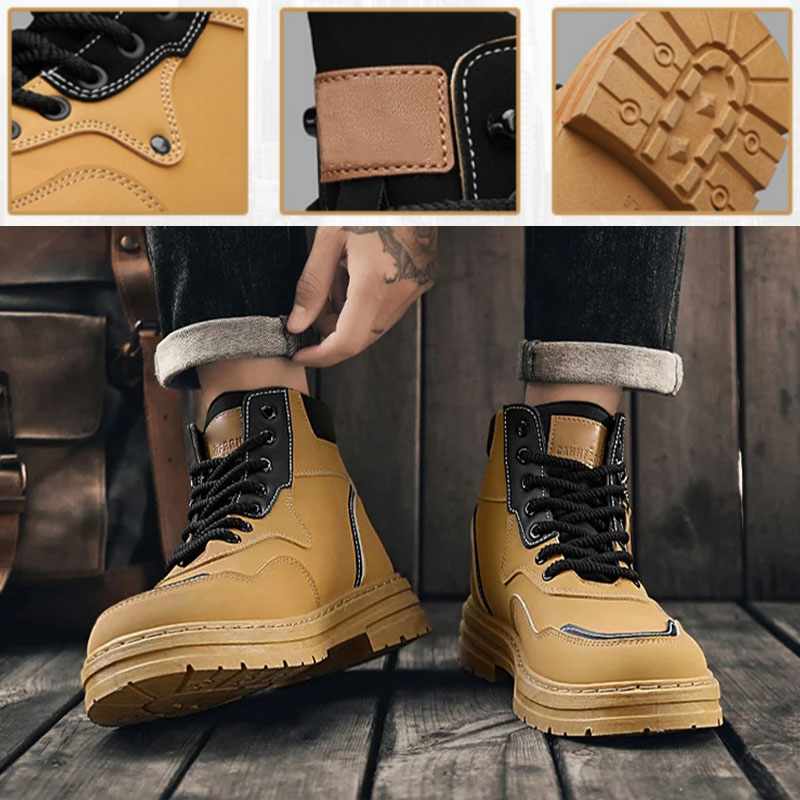 Bottes Montantes à Lacets en Peluche pour Hommes
