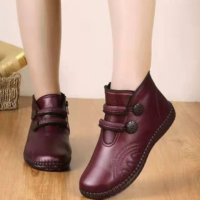 Bottines Plates à Cheville Épaissies Antidérapantes pour Femmes