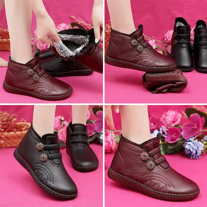 Bottines Plates à Cheville Épaissies Antidérapantes pour Femmes