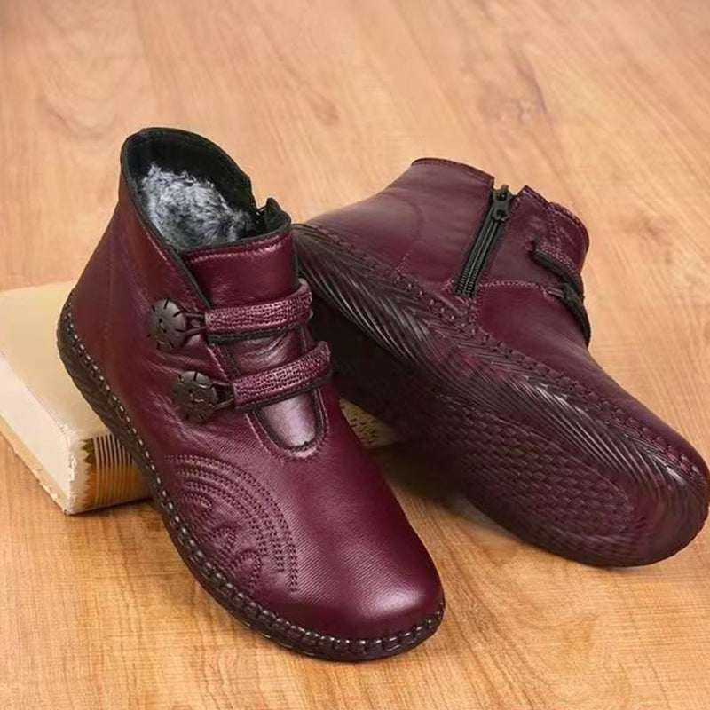 Bottines Plates à Cheville Épaissies Antidérapantes pour Femmes