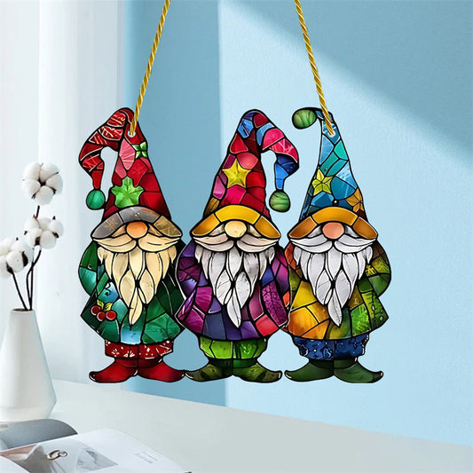 Ornements Suspendus à Gnomes de Noël en Acrylique