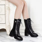 Bottes de Mode à Lacets pour Femme