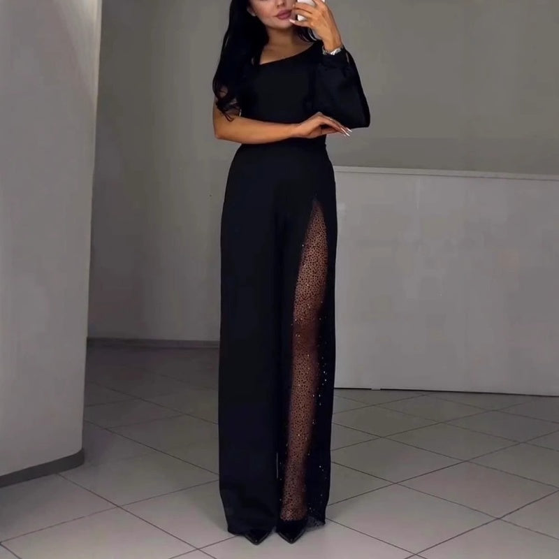 Dernier jour pour 50% de réduction🌟Mesh scintillant One Shoulder One Piece robes pour femmes💖👗