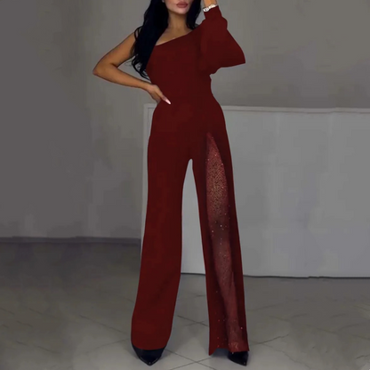 Dernier jour pour 50% de réduction🌟Mesh scintillant One Shoulder One Piece robes pour femmes💖👗
