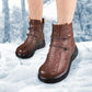Bottes en cuir chaud vintage pour femmes