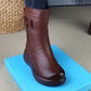 Bottes Mi-Mollet Zippées Chaudes pour Femme
