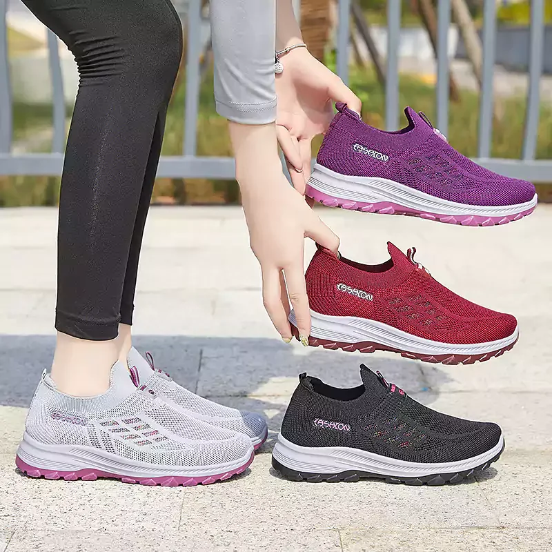 Chaussures de course respirantes et légères en tissu anti-mouches