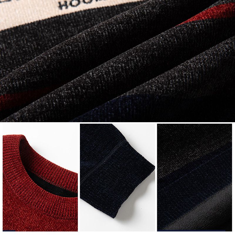 🔥Pull court chaud en chenille doublé de peluche pour homme