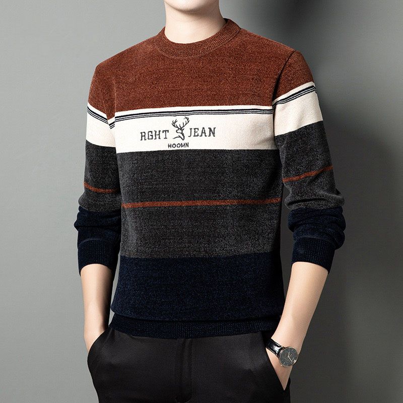 🔥Pull court chaud en chenille doublé de peluche pour homme