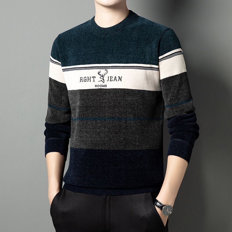 🔥Pull court chaud en chenille doublé de peluche pour homme