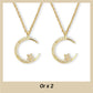 💕60% de réduction💕Collier Étincelant avec Pendentif d'Étoile et de Lune
