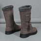 Bottes Chaudes Mi-Mollet avec Fermeture Éclair Latérale pour Femmes