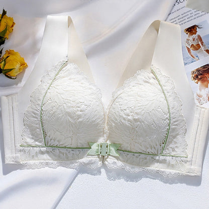 Soutien-Gorge en Dentelle avec Fermeture Frontale et Effet Push-Up pour Femmes