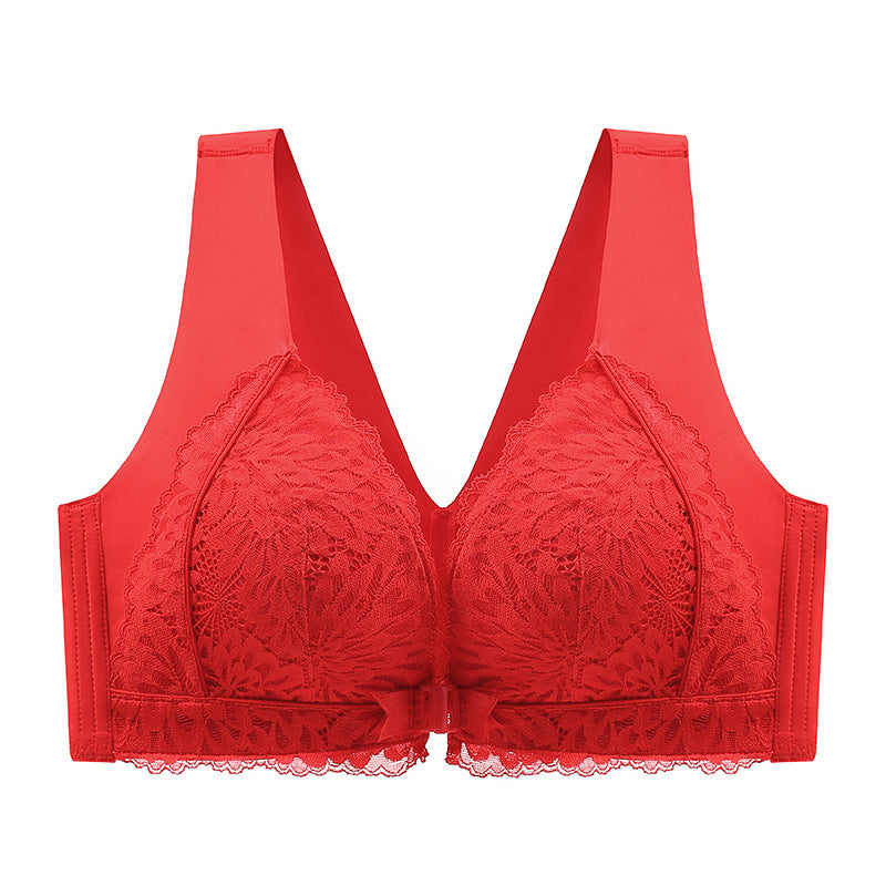 Soutien-Gorge en Dentelle avec Fermeture Frontale et Effet Push-Up pour Femmes