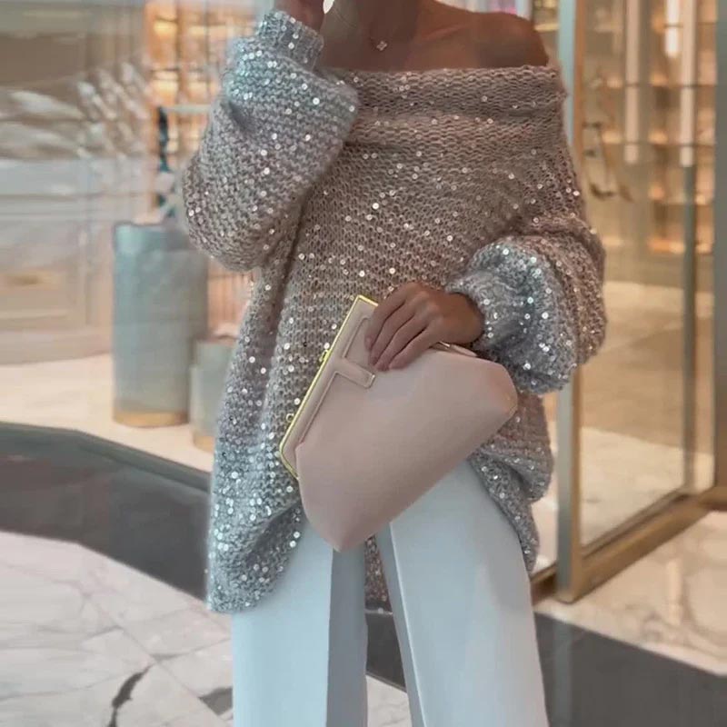 🔥Pull ample et confortable à épaules dénudées pour femmes