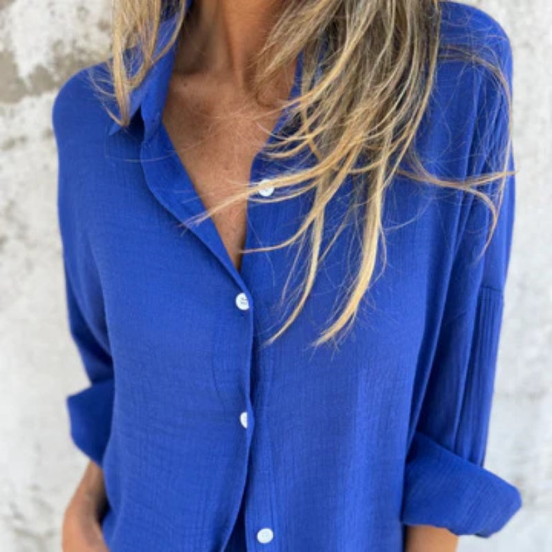 🔥Vente flash 52% de réduction💃Ensemble deux pièces chemise à manches longues et short décontracté pour femme