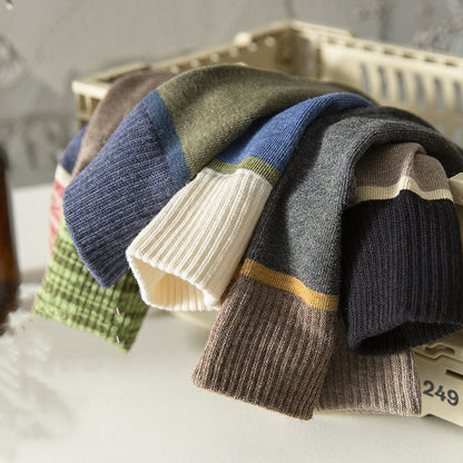 Chaussettes confortables et respirantes à contraste de couleurs pour hommes