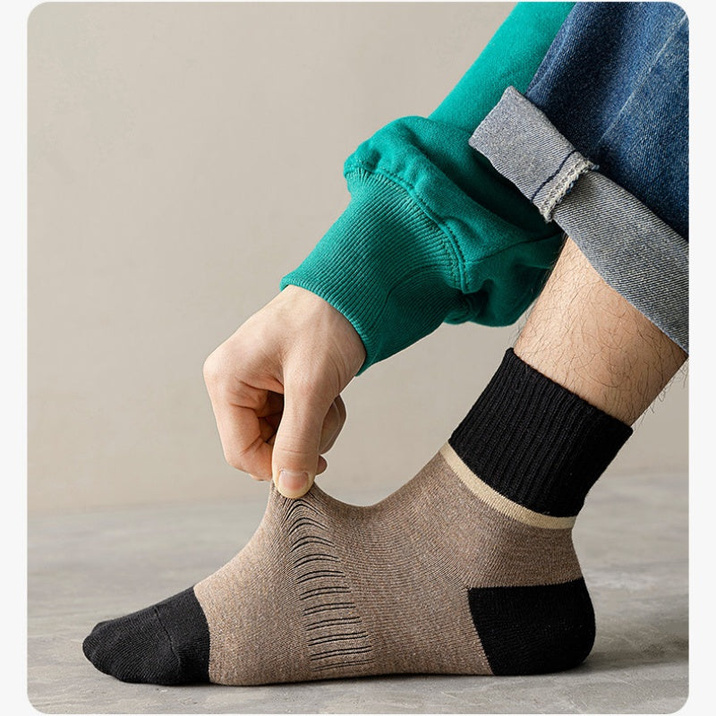 Chaussettes confortables et respirantes à contraste de couleurs pour hommes