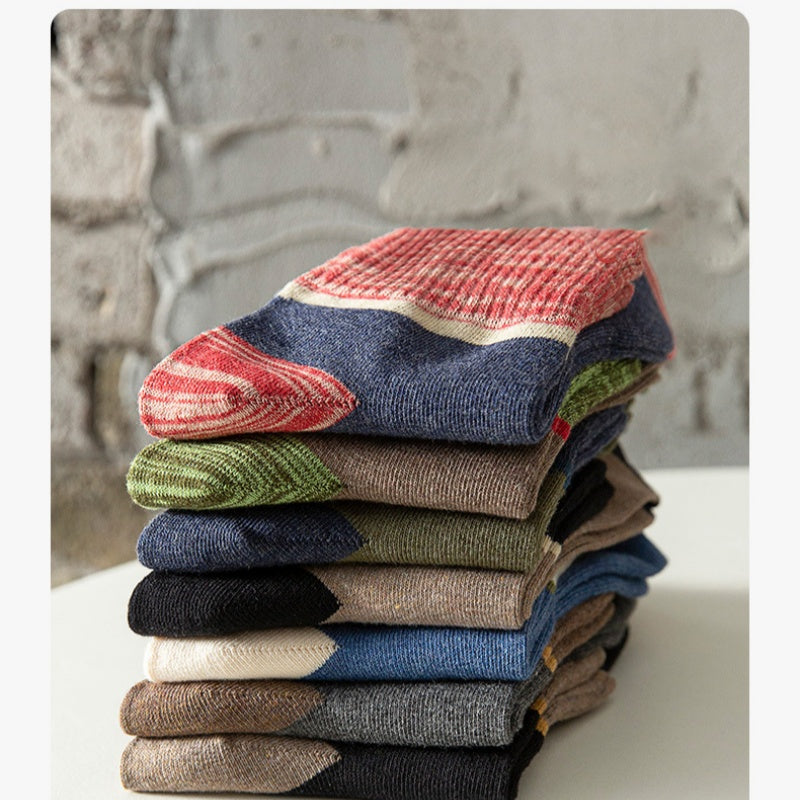 Chaussettes confortables et respirantes à contraste de couleurs pour hommes