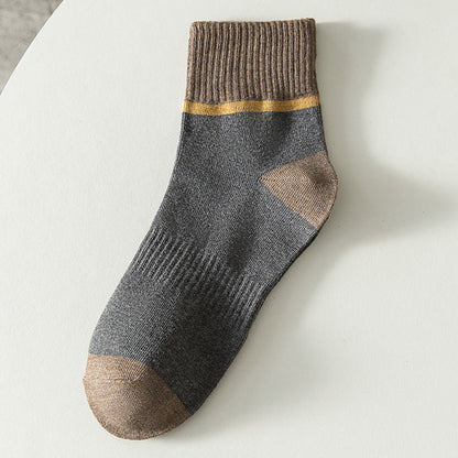 Chaussettes confortables et respirantes à contraste de couleurs pour hommes