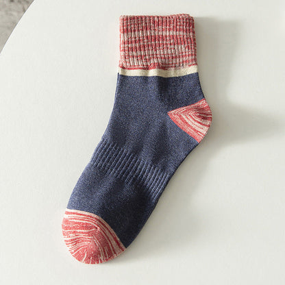 Chaussettes confortables et respirantes à contraste de couleurs pour hommes